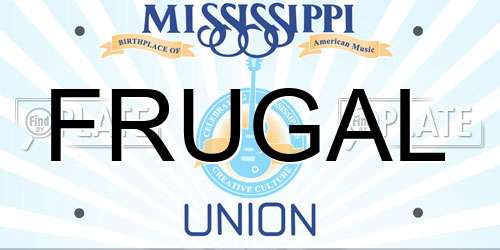 FRUGAL Mississippi License Plate