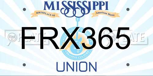 FRX365 Mississippi License Plate