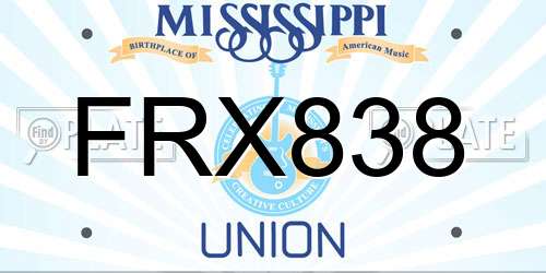 FRX838 Mississippi License Plate