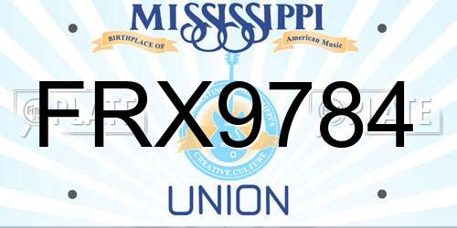FRX9784 Mississippi License Plate