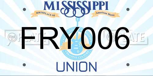 FRY006 Mississippi License Plate