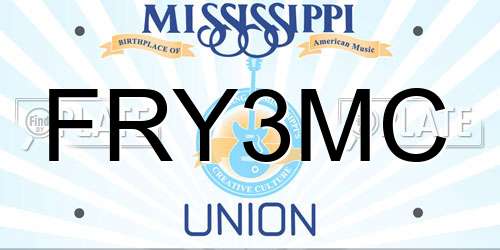 FRY3MC Mississippi License Plate