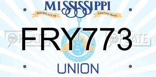 FRY773 Mississippi License Plate