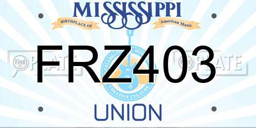 FRZ403 Mississippi License Plate