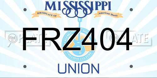 FRZ404 Mississippi License Plate