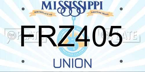 FRZ405 Mississippi License Plate