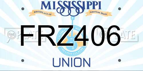 FRZ406 Mississippi License Plate