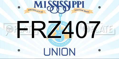 FRZ407 Mississippi License Plate