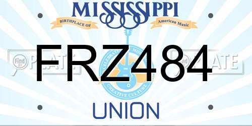 FRZ484 Mississippi License Plate