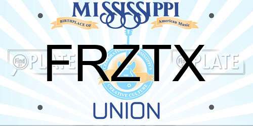 FRZTX Mississippi License Plate