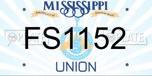FS1152 Mississippi License Plate