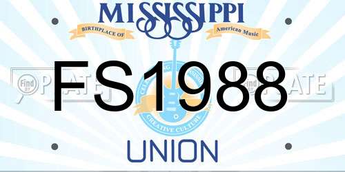 FS1988 Mississippi License Plate