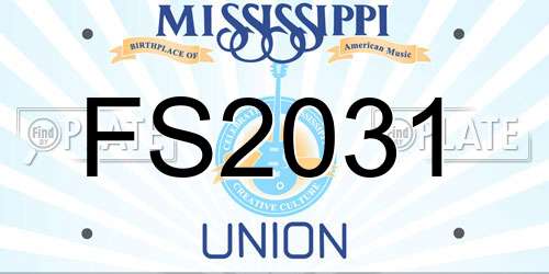 FS2031 Mississippi License Plate