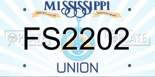 FS2202 Mississippi License Plate