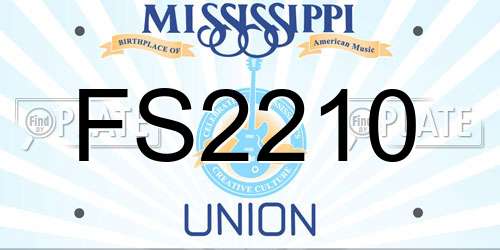 FS2210 Mississippi License Plate