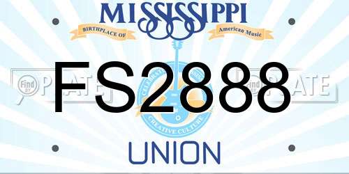 FS2888 Mississippi License Plate