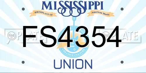 FS4354 Mississippi License Plate