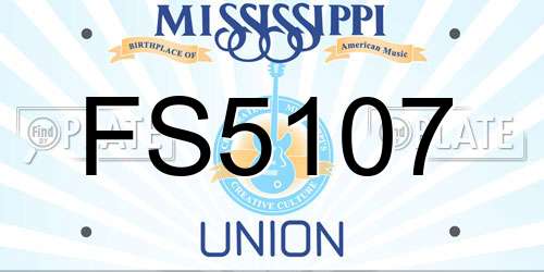FS5107 Mississippi License Plate