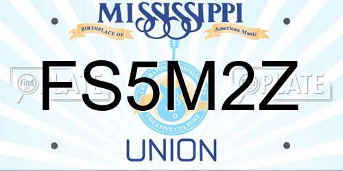 FS5M2Z Mississippi License Plate