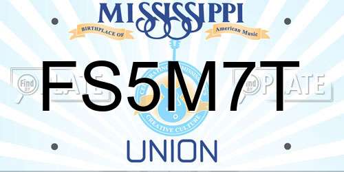 FS5M7T Mississippi License Plate