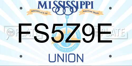 FS5Z9E Mississippi License Plate