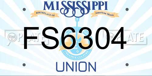 FS6304 Mississippi License Plate