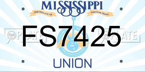 FS7425 Mississippi License Plate