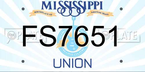 FS7651 Mississippi License Plate