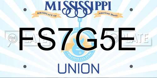 FS7G5E Mississippi License Plate
