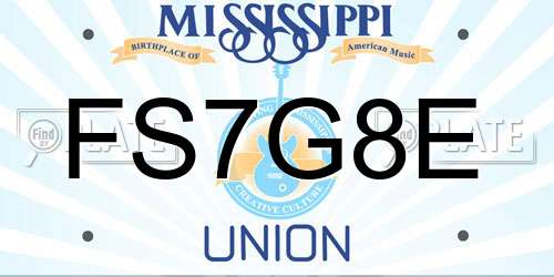 FS7G8E Mississippi License Plate