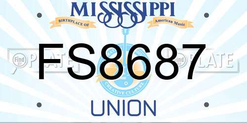 FS8687 Mississippi License Plate