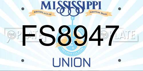 FS8947 Mississippi License Plate