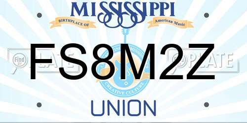 FS8M2Z Mississippi License Plate