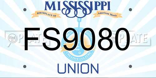 FS9080 Mississippi License Plate