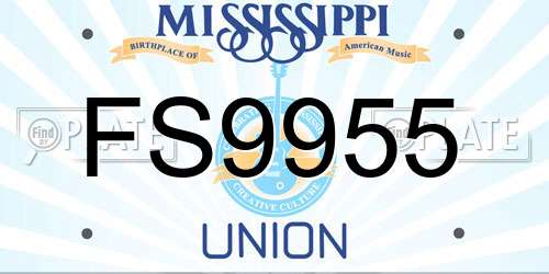 FS9955 Mississippi License Plate