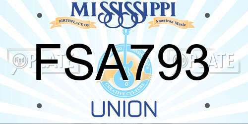 FSA793 Mississippi License Plate