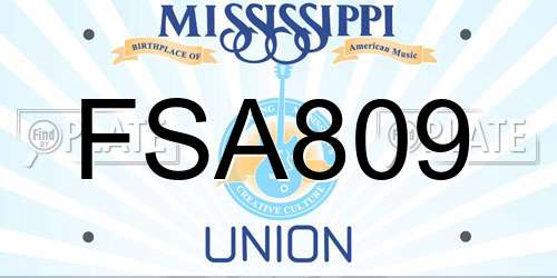 FSA809 Mississippi License Plate