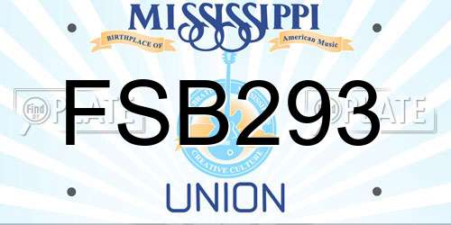 FSB293 Mississippi License Plate