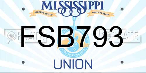 FSB793 Mississippi License Plate