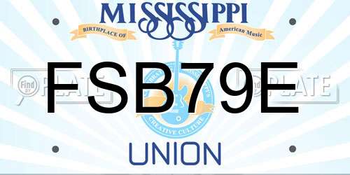 FSB79E Mississippi License Plate