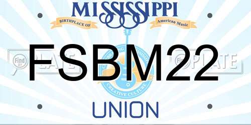 FSBM22 Mississippi License Plate