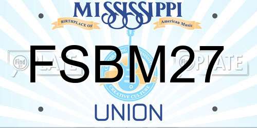 FSBM27 Mississippi License Plate