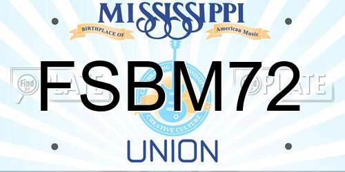 FSBM72 Mississippi License Plate