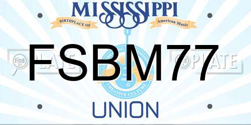 FSBM77 Mississippi License Plate