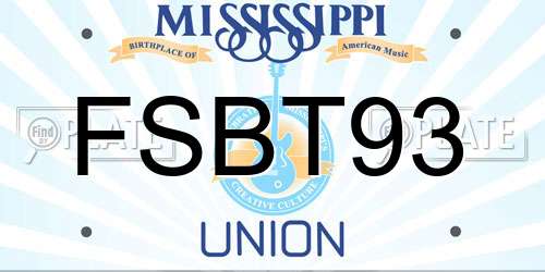 FSBT93 Mississippi License Plate
