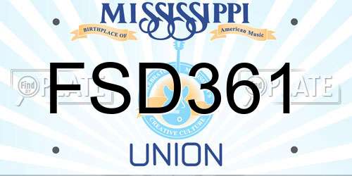 FSD361 Mississippi License Plate