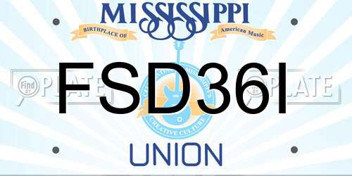FSD36I Mississippi License Plate
