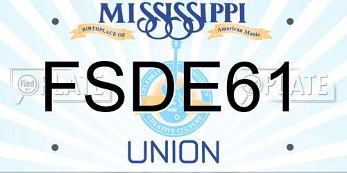 FSDE61 Mississippi License Plate