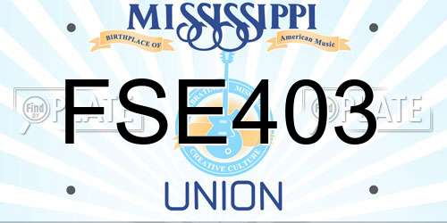 FSE403 Mississippi License Plate