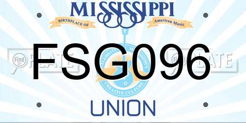 FSG096 Mississippi License Plate